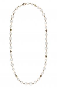 Interlocking G Imitation Pearl Bead Necklace