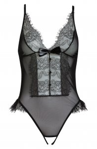 Lace & Mesh Open Gusset Teddy