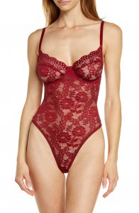 Floral Lace Underwire Teddy