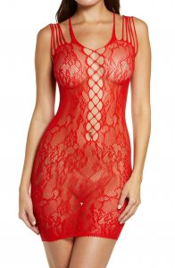 Faux Lace-Up Lace Chemise