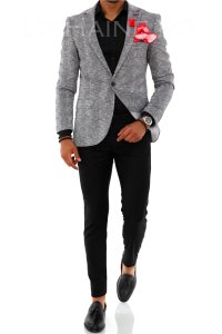 Sacou barbati gri slim fit A1888 67-2 E