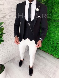 Sacou barbati negru slim fit ZR A4004 75-2