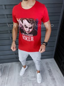 Tricou barbati slim fit rosu B1280 P0-3.1