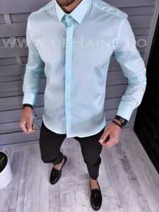 Camasa barbati turquoise slim fit B1358 11-5