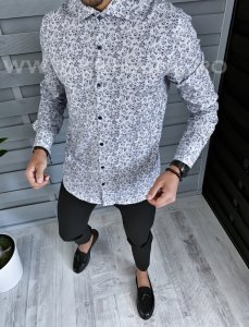 Camasa barbati eleganta cu imprimeu slim fit B1374 W16-1 1.2.3