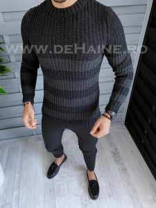 Pulover barbati gros slim fit gri ZR B1421 96-5