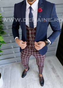 Sacou barbati bleumarin slim fit B1481 E