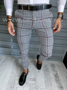 Pantaloni barbati eleganti in carouri B1735 B12-4 E