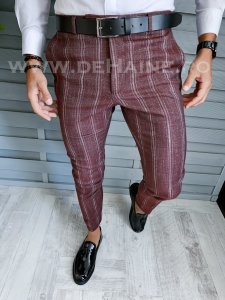 Pantaloni barbati eleganti grena B1801 B5-3.3