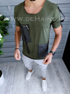 Tricou barbati kaki slim fit Vagabond B1960 P3-1.2