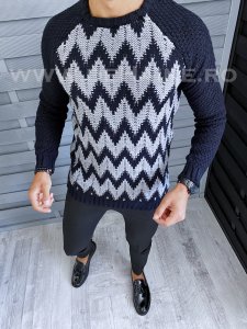 Pulover barbati gros slim fit bleumarin T3613 11-6*