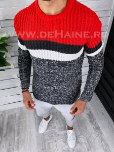 Pulover barbati gros slim fit gri T3572 80-4 E