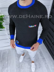 Pulover barbati gros slim fit negru T3583 91-2