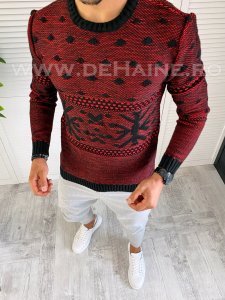 Pulover barbati gros slim fit negru T3566 3-6