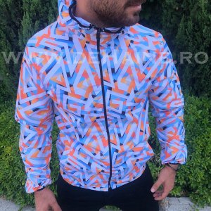 Geaca barbati de toamna cu imprimeu din fas subtire B2511 O5-6