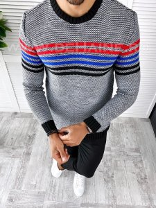 Pulover barbati gros slim fit negru T3603 88-5