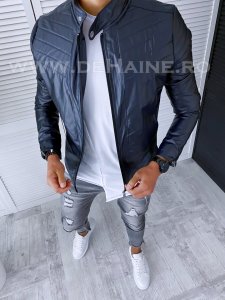 Geaca barbati dark blue piele ecologica B2823 J3 J4-1