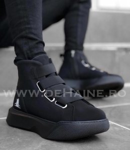 Ghete barbati negre cu talpa neagra B2953 A18-4 E