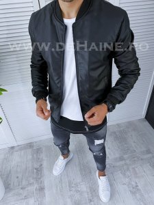 Geaca barbati neagra piele ecologica B2307 58-5