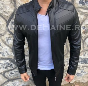 Geaca barbati neagra piele ecologica B2840 67