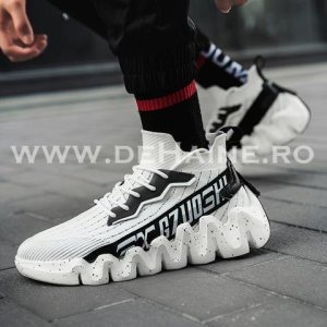 Adidasi barbati din panza albi B3141/DH33 A30-1