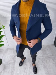 Palton barbati asimetric bleumarin B3076 128-2