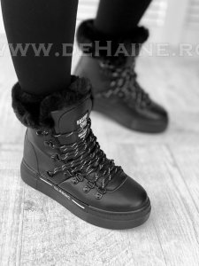 Ghete dama negre cu blanita B3320 A31-1