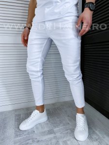 Blugi barbati conici albi 1014 H5