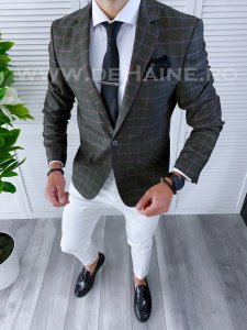 Sacou barbati in carouri slim fit B4242 80-5 E/N1.3.2.