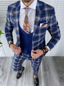 Costum barbati slim fit + Vesta B4219