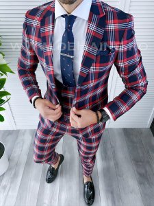 Costum barbati slim fit + Vesta B4227