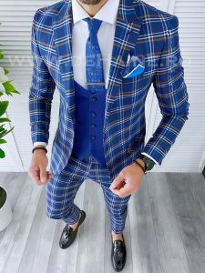 Costum barbati slim fit + Vesta B4272