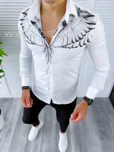 Camasa barbati alba eleganta B9006 W9-3.4