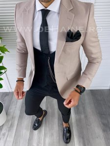 Sacou barbati roz pal slim fit B4985 80-2 / 100B-1 E/8-4