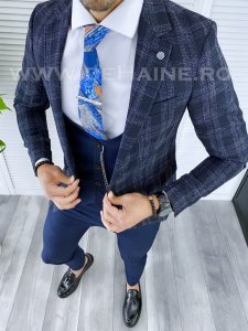 Sacou barbati in carouri slim fit B5315 65-2 E