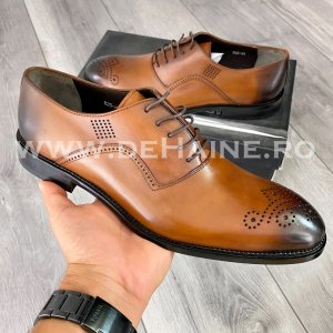 Pantofi barbati din piele naturala B5398 100-2 E