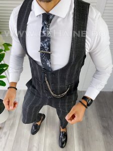 Compleu barbati Vesta + Pantaloni negru B5517 31-1.3 E