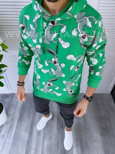 Hanorac barbati slim fit verde K247 E 55-4