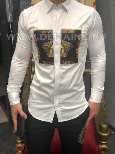 Camasa barbati alba slim fit pentru evenimente B5738 12-3