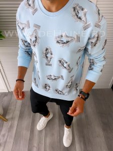 Bluza barbati cu imprimeu blue K410 112-2