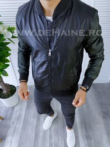 Geaca barbati neagra din piele ecologica B5998 114-1