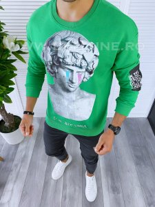 Bluza barbati verde slim fit K404 E 55-1/ 93-5