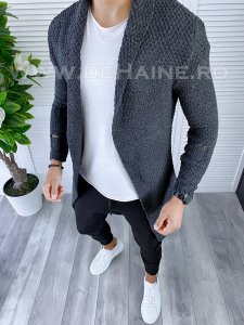 Cardigan barbati gri inchis slim fit ZR T3557 91-4.2