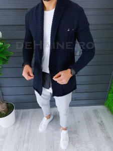Cardigan barbati bleumarin slim fit ZR T3596 