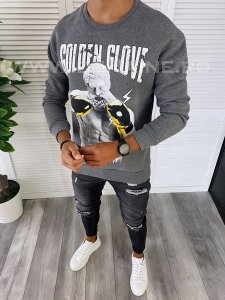 Bluza barbati gri vatuita slim fit K409 31-2.3