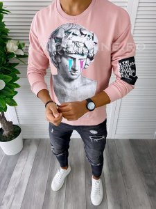 Bluza barbati roz slim fit K404 16-2.1 