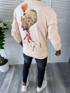 Bluza barbati roz cu imprimeu pe spate K504 P19-4.1E 110-3
