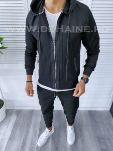Trening barbati negru pantaloni + hanorac B6782 22-1.2