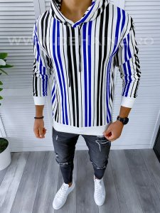 Hanorac barbati slim fit albastru cu imprimeu K351 21.2-3 E 55-1