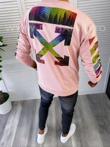 Hanorac barbati roz cu buzunare slim fit K269 I15-2.1